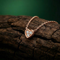0.36Ct Moissanite Classic Heart Trio Pendant Rose Gold