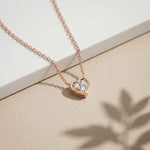 0.36Ct Moissanite Classic Heart Trio Pendant Rose Gold