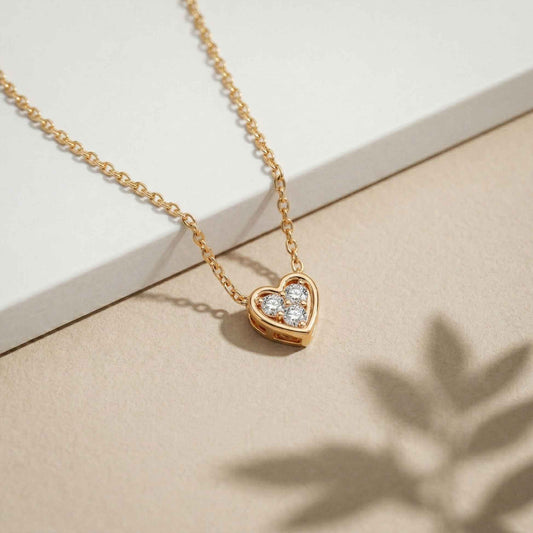 0.36Ct Moissanite Classic Heart Trio Pendant
