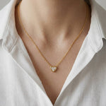 0.36Ct Moissanite Classic Heart Trio Pendant Gold