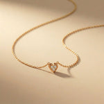 0.36Ct Moissanite Classic Heart Trio Pendant Gold