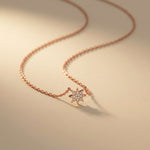 0.17Ct Moissanite Celestial Starburst Pendant Rose Gold