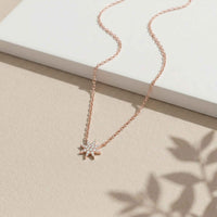 0.17Ct Moissanite Celestial Starburst Pendant Rose Gold