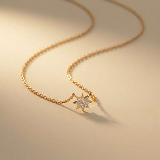 0.17Ct Moissanite Celestial Starburst Pendant