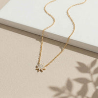 0.17Ct Moissanite Celestial Starburst Pendant Gold