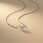0.17Ct Moissanite Celestial Starburst Pendant White