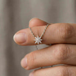 0.17Ct Moissanite Celestial Starburst Pendant White