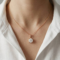 1Ct Moissanite Classic Solitaire Round Pendant Rose Gold
