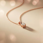 1Ct Moissanite Classic Solitaire Round Pendant Rose Gold