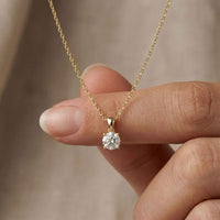 1Ct Moissanite Classic Solitaire Round Pendant