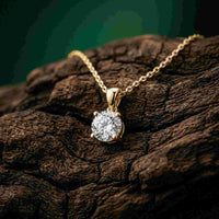 1Ct Moissanite Classic Solitaire Round Pendant