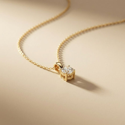 1Ct Moissanite Classic Solitaire Round Pendant