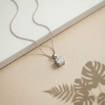 1Ct Moissanite Classic Solitaire Round Pendant White