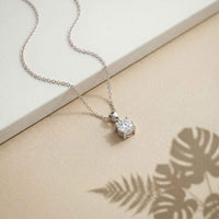 1Ct Moissanite Classic Solitaire Round Pendant White