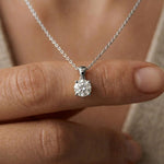 1Ct Moissanite Classic Solitaire Round Pendant White