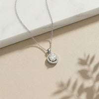 1.2Ct Moissanite Round Halo Solitaire Pendant White