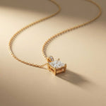 0.043Ct Moissanite Princess Cut Solitaire Pendant Gold