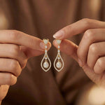1.29Ct Moissanite Elegant Teardrop Dangle Earrings