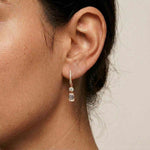 1Ct Moissanite Modern Baguette Drop Hoop Earrings Rose Gold