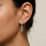 1Ct Moissanite Modern Baguette Drop Hoop Earrings White