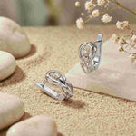 0.18Ct Moissanite Modern Orbit Hoop Earrings White