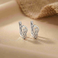 0.18Ct Moissanite Modern Orbit Hoop Earrings White