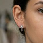 0.18Ct Moissanite Modern Orbit Hoop Earrings White