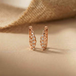 0.26Ct Moissanite Textured Cascade Drop Earrings Rose Gold
