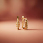 0.26Ct Moissanite Textured Cascade Drop Earrings Gold
