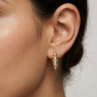 0.26Ct Moissanite Textured Cascade Drop Earrings Gold