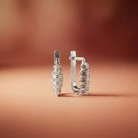 0.26Ct Moissanite Textured Cascade Drop Earrings White