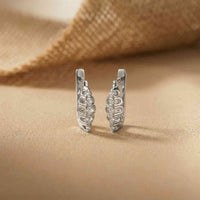 0.26Ct Moissanite Textured Cascade Drop Earrings White