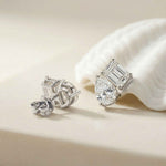 3.60Ct Moissanite Dual Shape Stud Earrings White