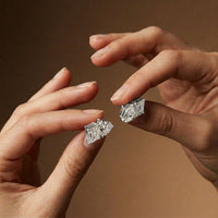 3.60Ct Moissanite Dual Shape Stud Earrings White