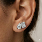 3.60Ct Moissanite Dual Shape Stud Earrings White