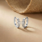 0.79Ct Moissanite Round Huggie Hoop Earrings White
