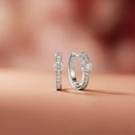 0.79Ct Moissanite Round Huggie Hoop Earrings White