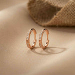 0.38Ct Moissanite Classic Line Hoop Earrings Rose Gold