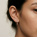 0.38Ct Moissanite Classic Line Hoop Earrings Rose Gold