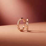 0.38Ct Moissanite Classic Line Hoop Earrings Rose Gold