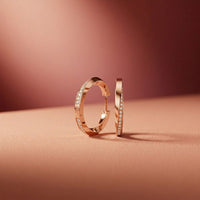 0.38Ct Moissanite Classic Line Hoop Earrings Rose Gold