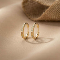 0.38Ct Moissanite Classic Line Hoop Earrings Gold