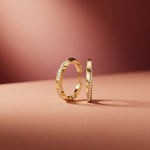 0.38Ct Moissanite Classic Line Hoop Earrings Gold