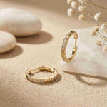 0.38Ct Moissanite Classic Line Hoop Earrings Gold