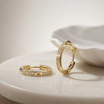 0.38Ct Moissanite Classic Line Hoop Earrings Gold