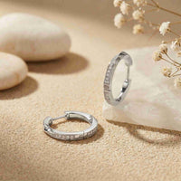 0.38Ct Moissanite Classic Line Hoop Earrings White