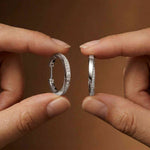 0.38Ct Moissanite Classic Line Hoop Earrings White
