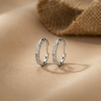 0.38Ct Moissanite Classic Line Hoop Earrings White