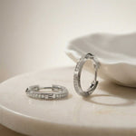 0.38Ct Moissanite Classic Line Hoop Earrings White