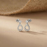 3.26Ct Moissanite Teardrop Halo Drop Earrings White